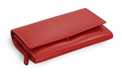 Červená dámska listová kožená peňaženka s poklopom 511-2120-31