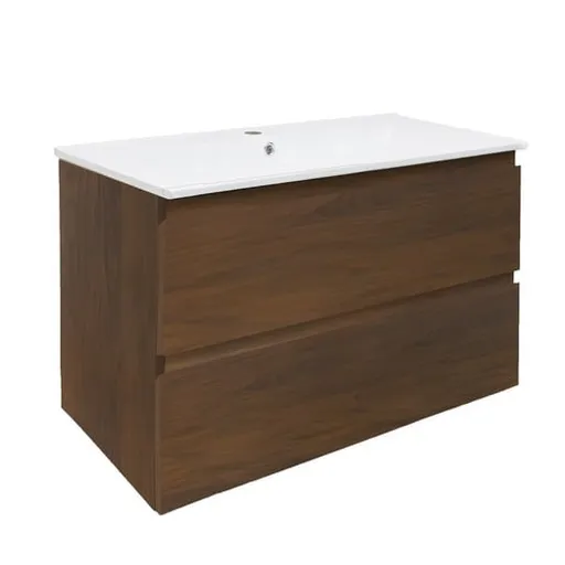 Kúpeľňová skrinka s umývadlom SAT B-Way 99x50x45 cm matný orech BWAY2100NUTU4BI