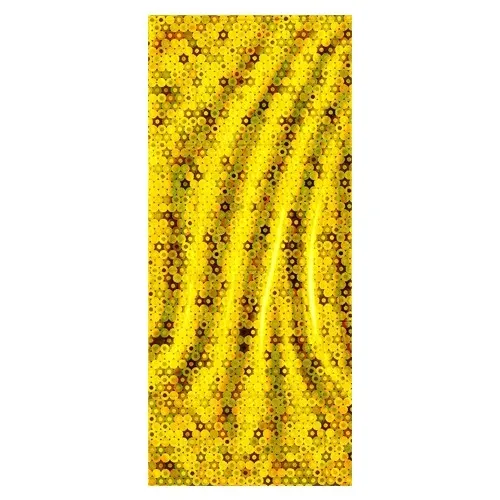 Lesklý zlatý celofánový darčekový sáčok s kruhmi