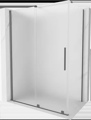 MEXEN/S - Velár sprchovací kút, posuvné dvere 140 x 80, dekor, grafit metal 871-140-080-31-95