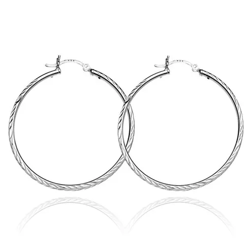 Náušnice zo striebra 925 - kruhy s dvomi radmi klasov, 25 mm