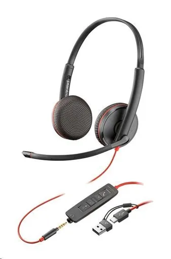 Poly Blackwire 3225 náhlavná súprava, 3.5 mm jack + USB-C/A adaptér, stereo (bulk)