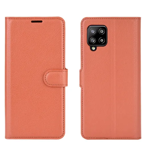 LITCHI Peňaženkový kryt Samsung Galaxy A42 5G hnedý