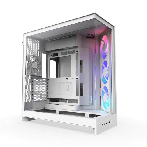 NZXT skriňa H9 Flow ARGB dvojkomorová ATX / 3xRGB 140 mm / 1x 120mm fan / presklená / biela