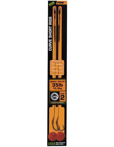 Fox náväzec edges curve short rigs 2 ks - háčik 2 nosnosť 15,9 kg