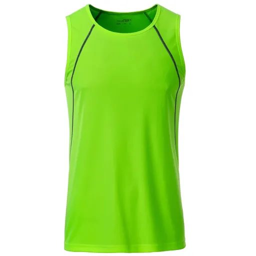 James & Nicholson (Daiber) Pánske funkčné tielko JN494 - Jasnozelená / čierna | XL