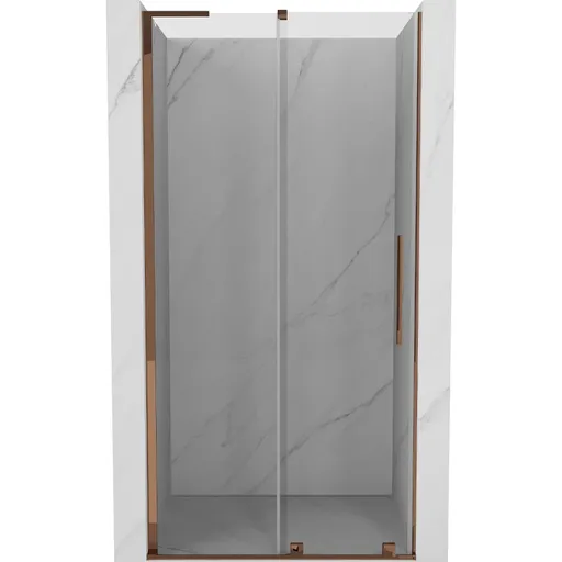 MEXEN/S - Velar L posuvné sprchové dvere 100, transparent, ružové zlato 871-100-003-01-60