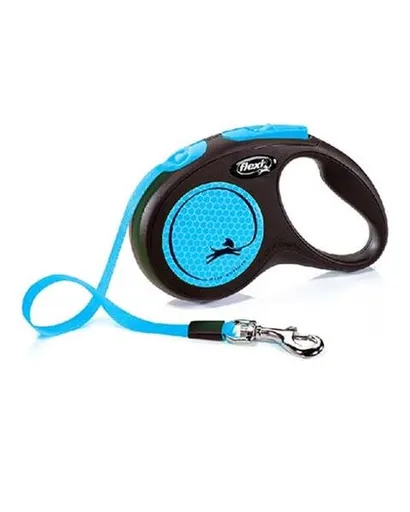 Vodítko Flexi New Neon M páska 5 m modré (do 25 kg)