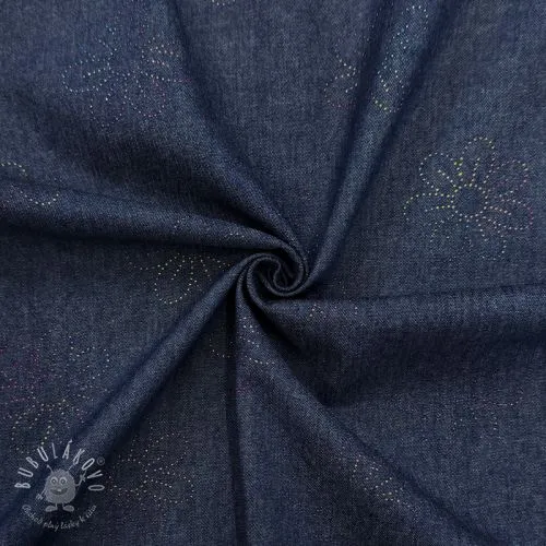 Bavlnená látka JEANS FOIL Flowers