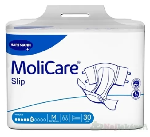 MoliCare Slip extra plus 6 kvapiek M inkontinenčné nohavičky 90-120cm 30ks