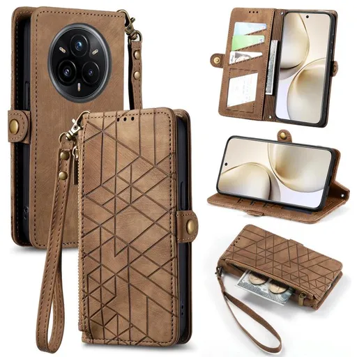 GEOM Peňaženkové puzdro pre Realme 14 Pro+ 5G hnedé