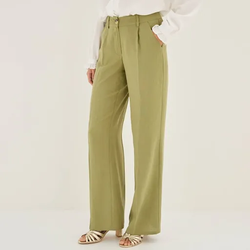 Široké vzdušné nohavice s prímesou ľanu