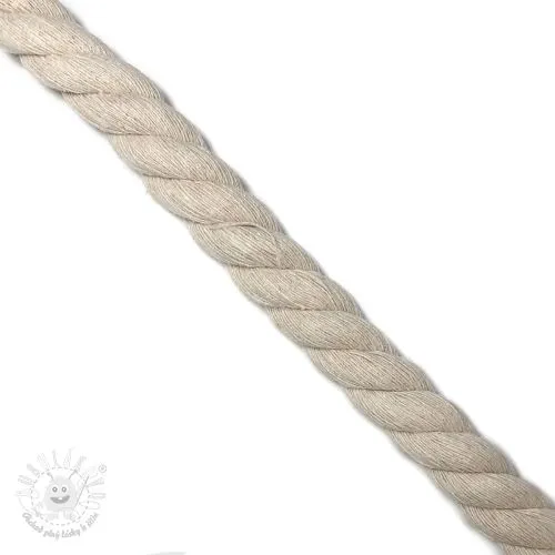 Bavlnená šnúra točená 2,5 cm cream