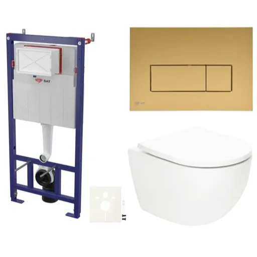 Závesný wc set SAT Fusion do ľahkých stien / predstenové vírové splachovanie SIKOSSTORFUGM