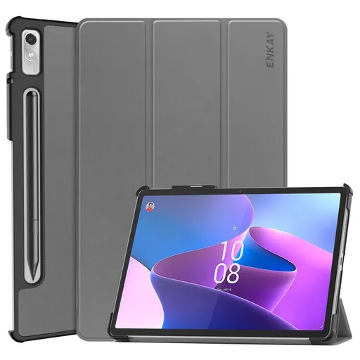 ENKAY LEATHER Zaklápací obal pre Lenovo Tab P11 Pro Gen2 šedý