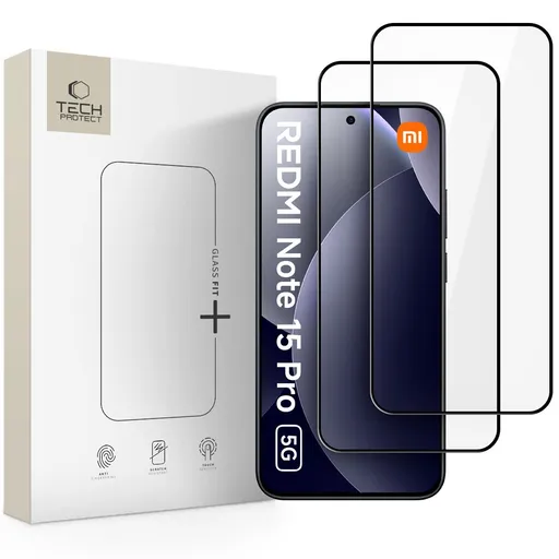 TECH-PROTECT GLASS FIT+ 2-PACK 3D Sklo  Xiaomi Redmi Note 15 Pro 5G