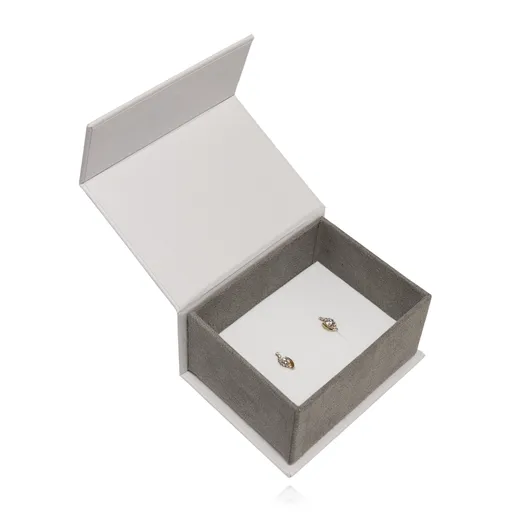 Sivo-biela darčeková krabička na šperky s matným povrchom