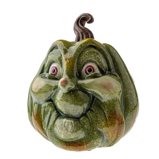 Jesenná dekorácia Tekvica s tvárou, 27 x 30 cm, magnesium