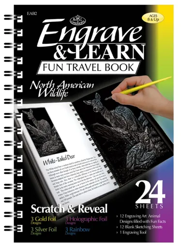 R&L ENGRAVING ART - Škrabacie obrázky v knihe severoamerická divoká príroda, 24 strán