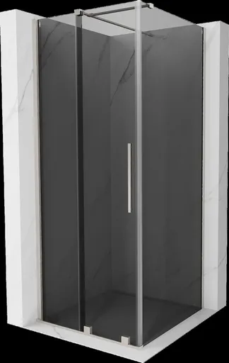 MEXEN/S - Velár sprchovací kút, posuvné dvere 120 x 120, grafit, nikel kartáčovaný 871-120-120-41-97