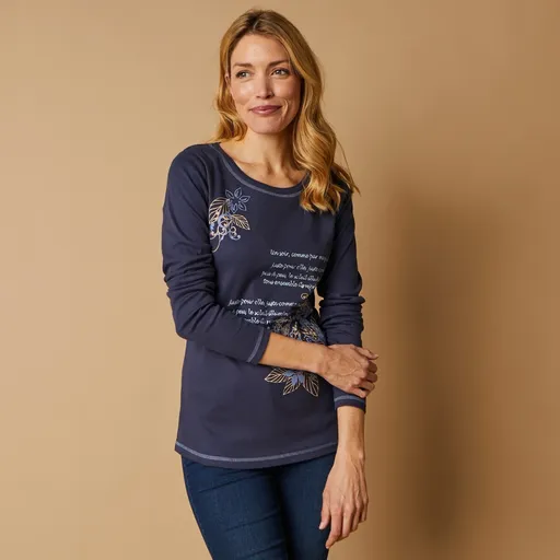 Tričko s dlhými rukávmi a potlačou