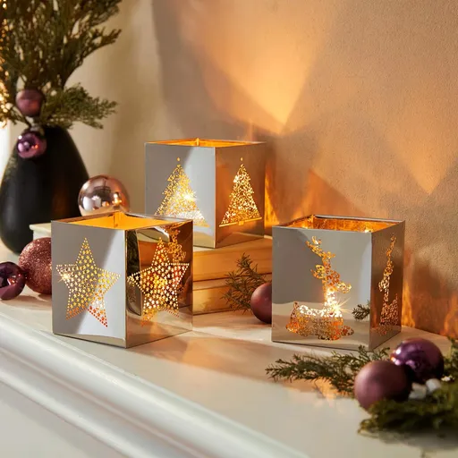 Die moderne Hausfrau Nerezové vánoční lucerny, sada 3 ks