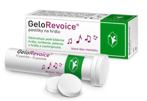GeloRevoice pastilky na hrdlo, baza-bez mentolu 10ks