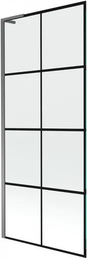 MEXEN/S - Next L vaňová zástena FIX 80 x 150, čierna vzor, grafit metal 895-080-000-03-77-95