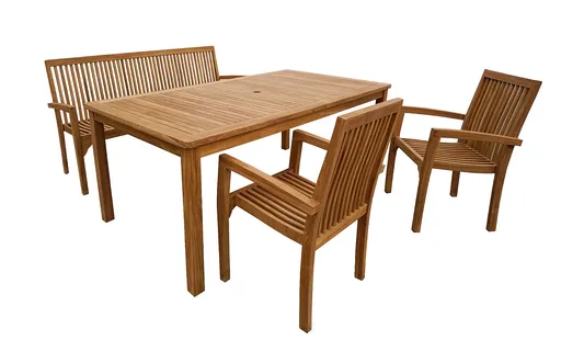 Záhradná teaková zostava RIVIERA 1+2+1