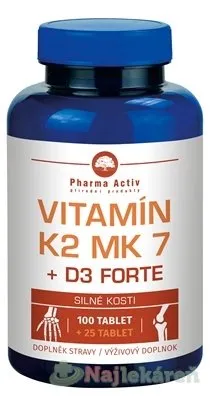 Pharma Activ Vitamín K2 MK 7 + D3 FORTE inov.2020 100+25 tabliet
