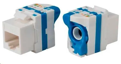 Keystone Cat5E, UTP, samozarezávací so zámkom, biely