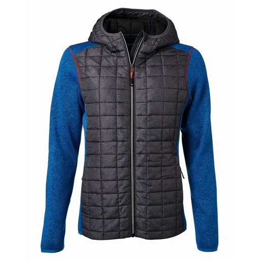 James & Nicholson (Daiber) Dámska hybridná bunda JN771 - Kráľovsky modrý melír / antracitový melír | L