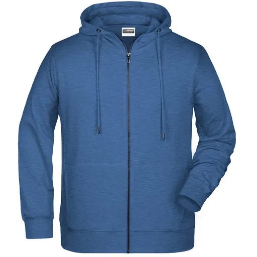 James & Nicholson (Daiber) Pánska mikina na zips z biobavlny 8026 - Svetlý džínsový melír | L