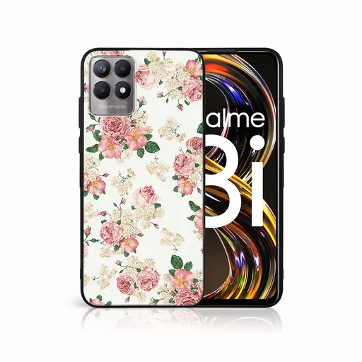MY ART Silikónový obal Realme 8i PINK ROSES (016)