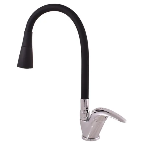 RAV SLEZÁK Sázava drezová batéria so silikónovým ramienkom čierna / chróm sa506.5/13 SA506.513