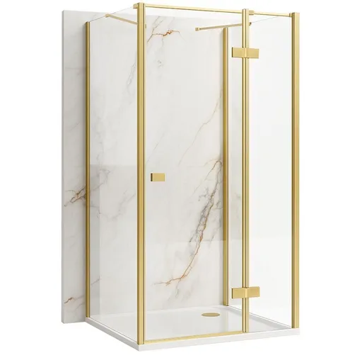 REA/S - Sprchovací kút Atlas 100x100 Brush Gold vpravo KPL-K4975
