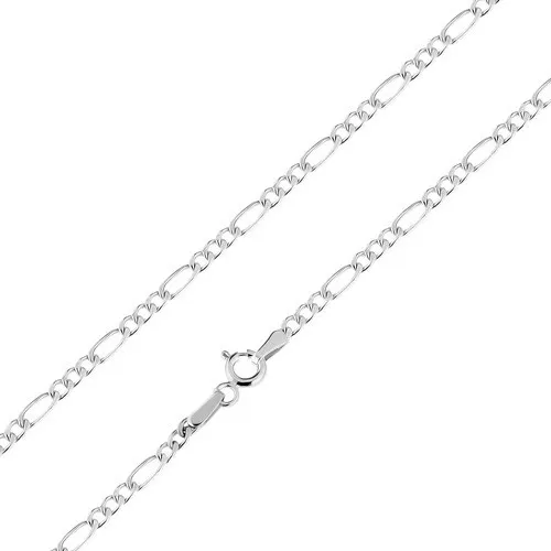 Retiazka v bielom zlate 585, vzor Figaro - tri oválne a jedno podlhovasté očko, 450 mm