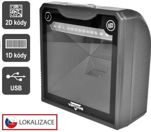 Virtuos 2D čítačka HT-865A, stacionárne, USB, čierna