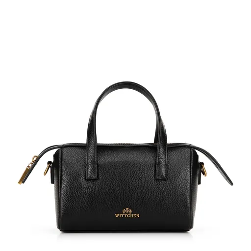 Dámsky malý kabelka z kože čierny 100-4E-212-1