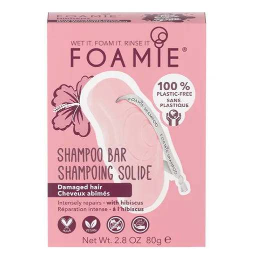 FOAMIE Šampón pre poškodené vlasy Hibiskiss Shampoo Bar 80 g