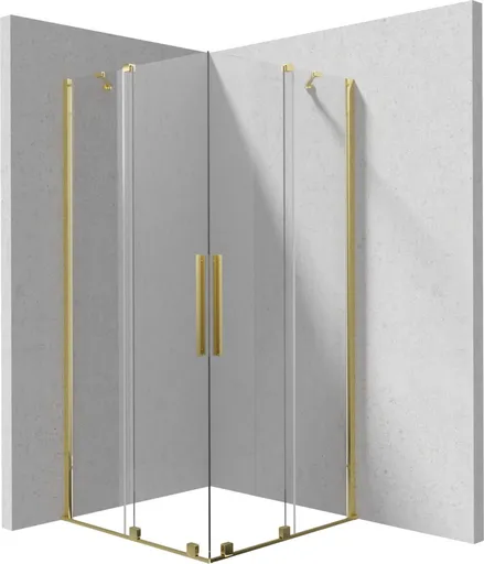 DEANTE - Sprchovací kút Prizma zlatá, štvorcová, 90x90 cm KPNZP09P09