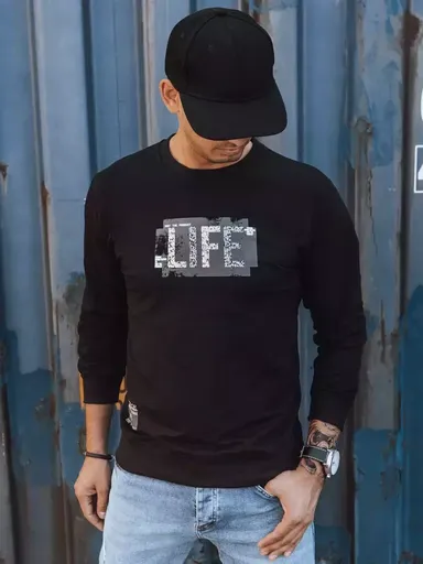 Čierna mikina s potlačou