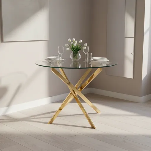 Signal Okrúhly jedálenský stôl AGIS | zlatá