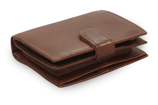 Tmavo hnedá dámska kožená peňaženka so zápinkou 511-9769-47