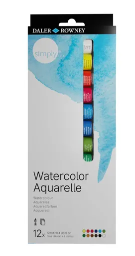 D&SIMPLY - maliarska sada akvarelových farieb 12x12 ml
