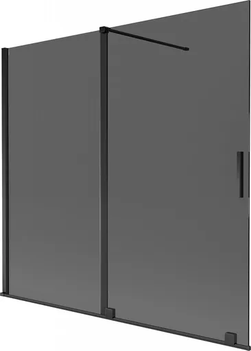 MEXEN/S - Velar dvojkrídlová posuvná vaňová zástena 170 x 150, grafit, čierna 896-170-000-41-70