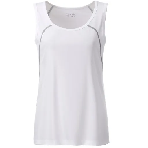 James & Nicholson (Daiber) Dámske funkčné tielko JN493 - Biela / strieborná | 2XL