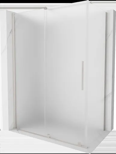 MEXEN/S - Velár sprchovací kút, posuvné dvere 160 x 75, dekor, nikel kartáčovaný 871-160-075-31-97