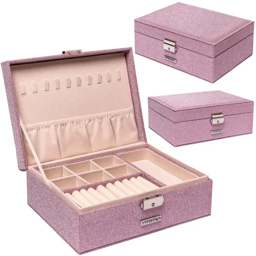 Ružová šperkovnica s kľúčikom - Peterson