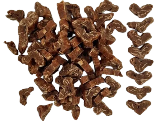 Maškrta Salač Srdiečka kuracie s treskou pre psy a mačky 100g